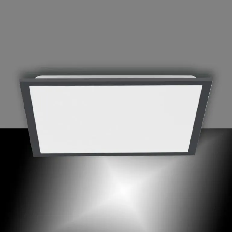 Plafonnier Leuchten-Direkt FLAT LED Noir, 1 lumière, Télécommandes