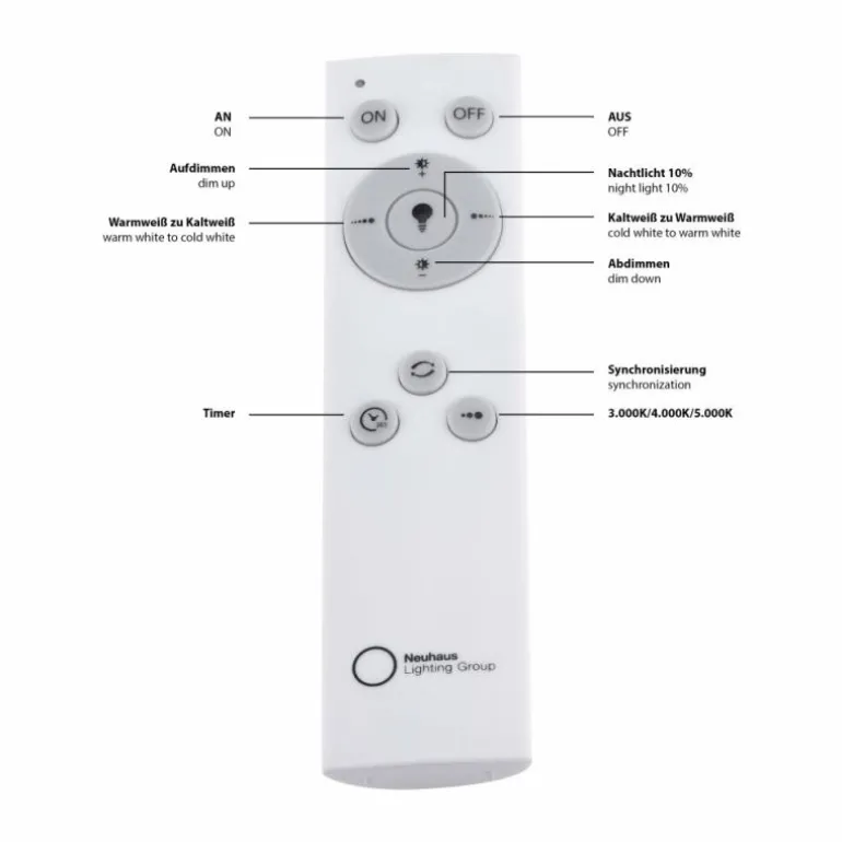 Plafonnier Leuchten-Direkt FLAT LED Noir, 1 lumière, Télécommandes