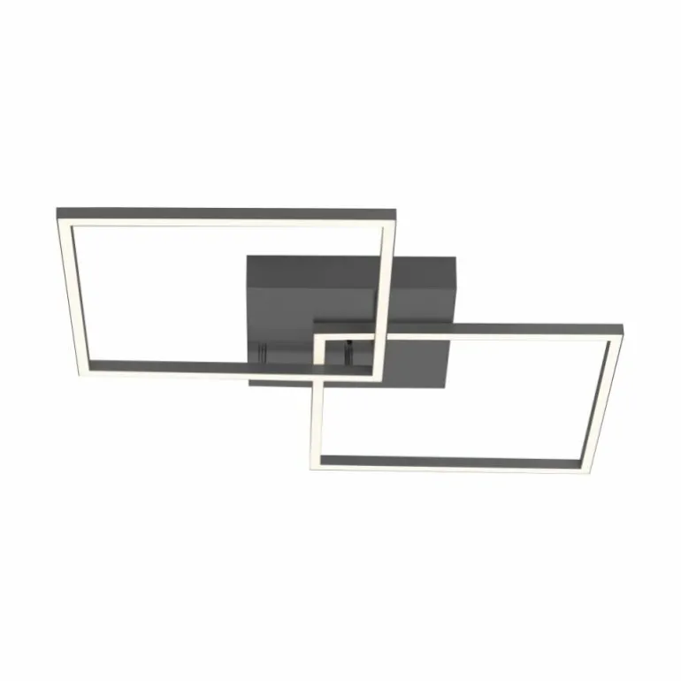 Plafonnier Leuchten-Direkt IVEN LED Noir, 2 lumières, Télécommandes