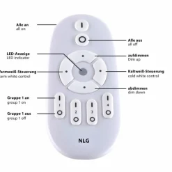 Plafonnier Leuchten-Direkt CANVAS LED Blanc, 1 lumière, Télécommandes