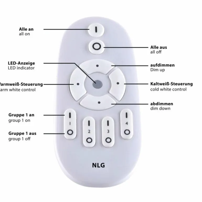 Plafonnier Leuchten-Direkt FLAT LED Blanc, 1 lumière, Télécommandes