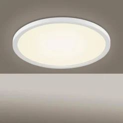Plafonnier Leuchten-Direkt FLAT LED Blanc, 1 lumière, Télécommandes
