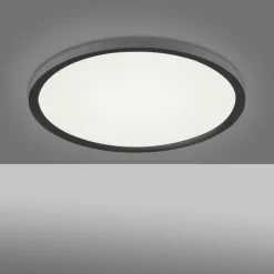 Plafonnier Leuchten-Direkt FLAT LED Noir, 1 lumière, Télécommandes