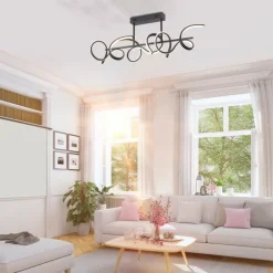 Plafonnier Leuchten-Direkt CURLS LED Noir, 3 lumières