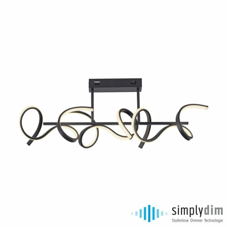 Plafonnier Leuchten-Direkt CURLS LED Noir, 3 lumières