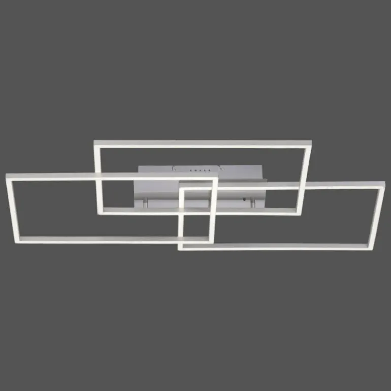 Plafonnier Leuchten-Direkt IVEN LED Nickel mat, 3 lumières, Télécommandes