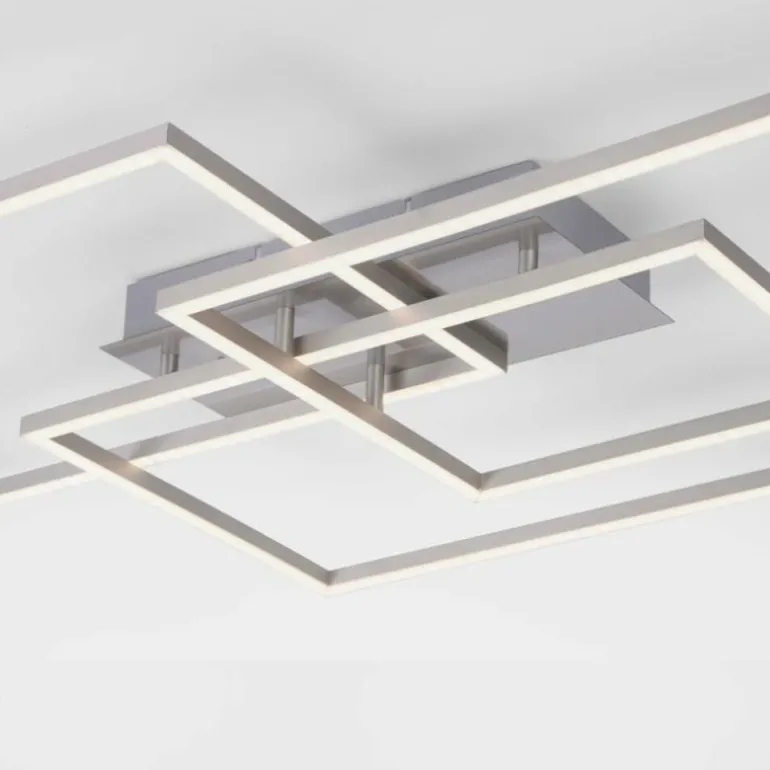 Plafonnier Leuchten-Direkt IVEN LED Nickel mat, 3 lumières, Télécommandes