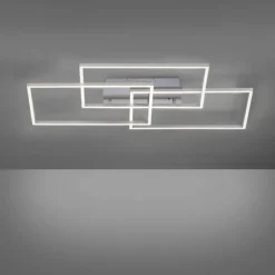 Plafonnier Leuchten-Direkt IVEN LED Nickel mat, 3 lumières, Télécommandes