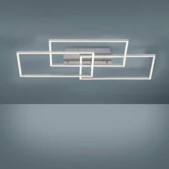 Plafonnier Leuchten-Direkt IVEN LED Nickel mat, 3 lumières, Télécommandes