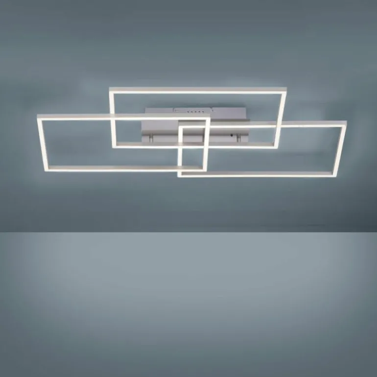 Plafonnier Leuchten-Direkt IVEN LED Nickel mat, 3 lumières, Télécommandes