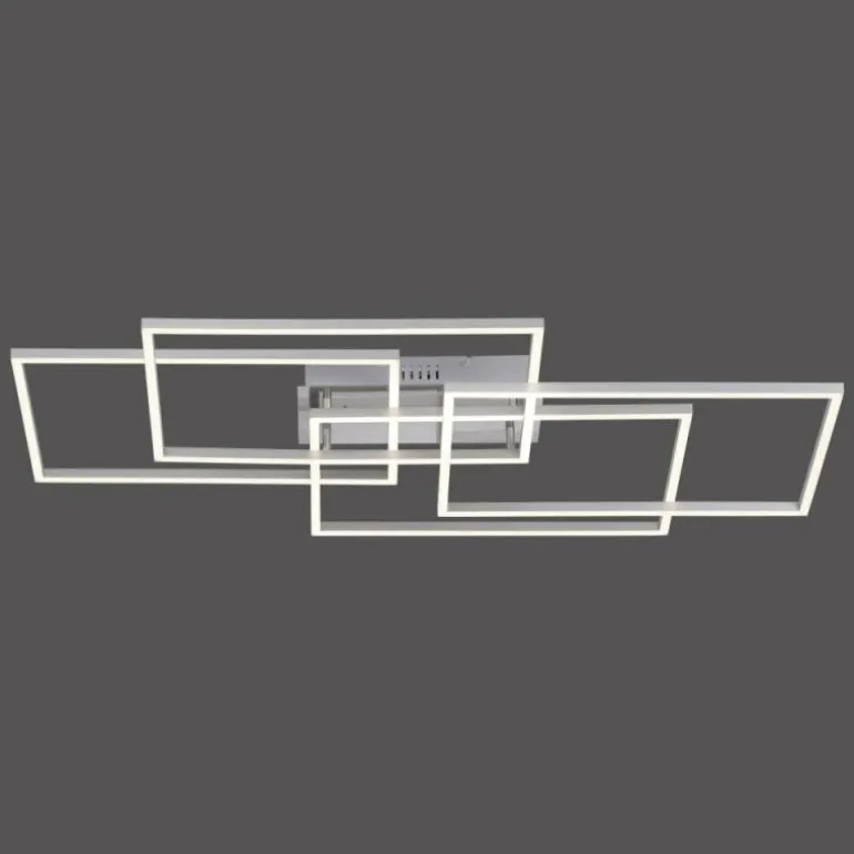 Plafonnier Leuchten-Direkt IVEN LED Nickel mat, 4 lumières, Télécommandes