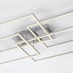 Plafonnier Leuchten-Direkt IVEN LED Nickel mat, 4 lumières, Télécommandes
