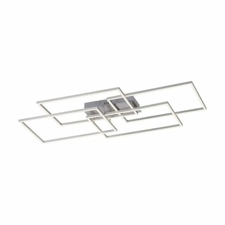 Plafonnier Leuchten-Direkt IVEN LED Nickel mat, 4 lumières, Télécommandes