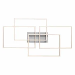 Plafonnier Leuchten-Direkt IVEN LED Nickel mat, 4 lumières, Télécommandes