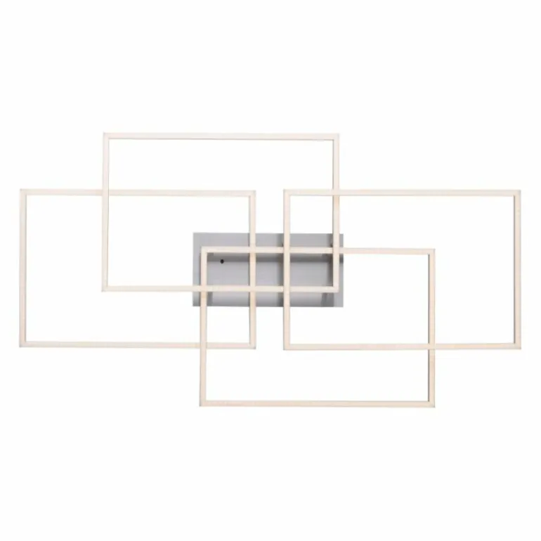 Plafonnier Leuchten-Direkt IVEN LED Nickel mat, 4 lumières, Télécommandes