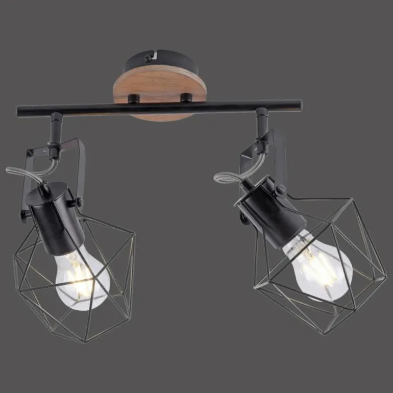 Plafonnier Leuchten-Direkt JARO Bois clair, 2 lumières