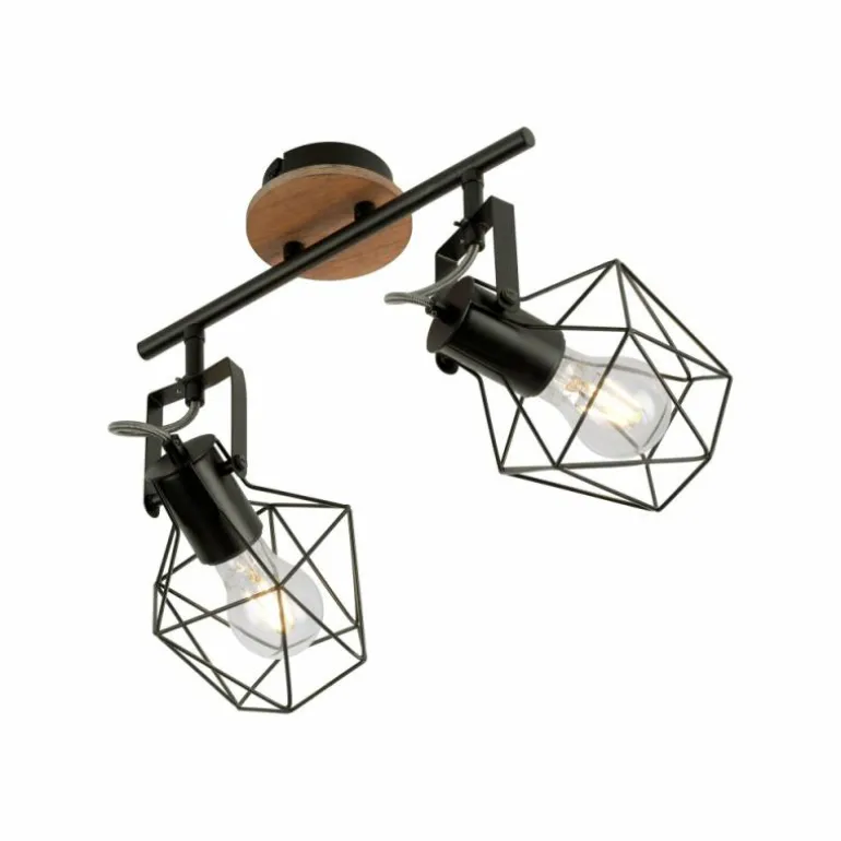 Plafonnier Leuchten-Direkt JARO Bois clair, 2 lumières