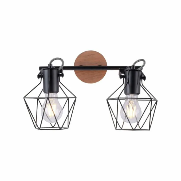 Plafonnier Leuchten-Direkt JARO Bois clair, 2 lumières