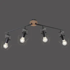 Plafonnier Leuchten-Direkt JARO Bois clair, 4 lumières