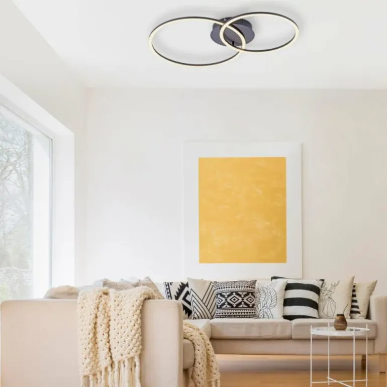 Plafonnier Leuchten-Direkt IVANKA LED Noir, 2 lumières