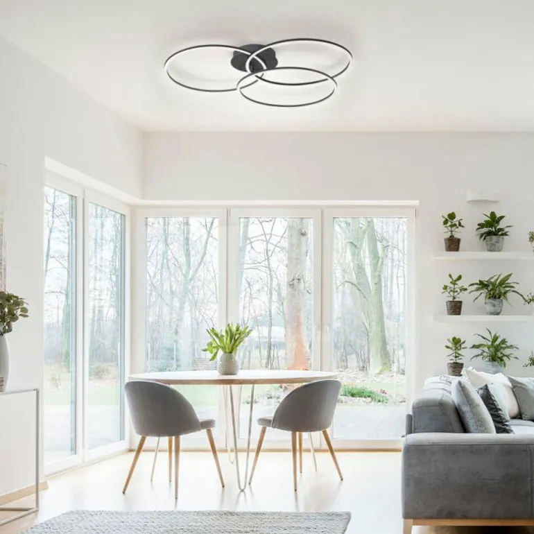 Plafonnier Leuchten-Direkt IVANKA LED Noir, 3 lumières