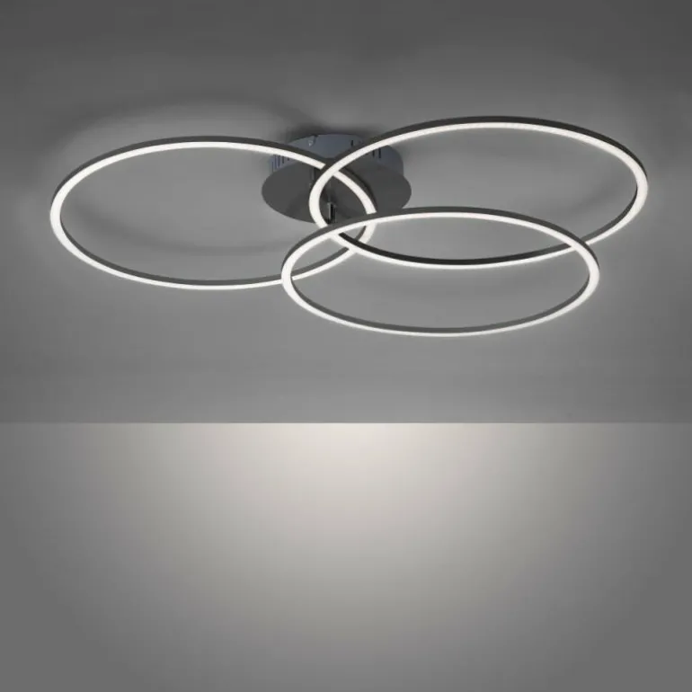 Plafonnier Leuchten-Direkt IVANKA LED Noir, 3 lumières