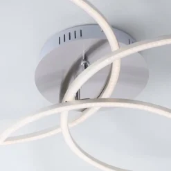 Plafonnier Leuchten-Direkt IVANKA LED Nickel mat, 3 lumières