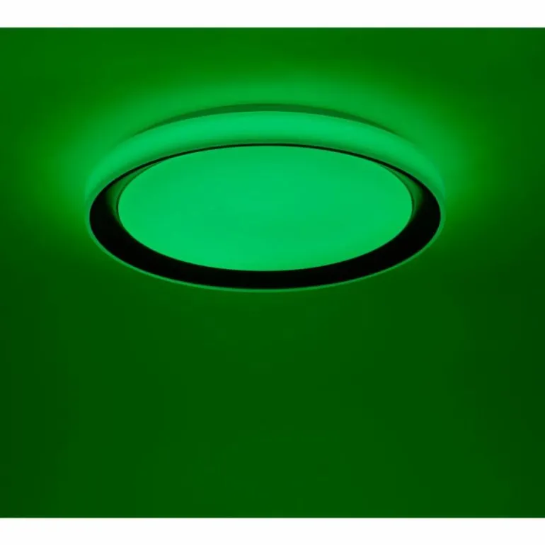 Plafonnier Leuchten-Direkt LOLAsmart_DISC LED Noir, 1 lumière, Télécommandes, Changeur de couleurs