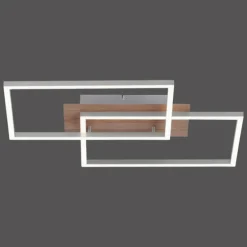 Plafonnier Leuchten-Direkt IVEN LED Bois clair, 2 lumières, Télécommandes