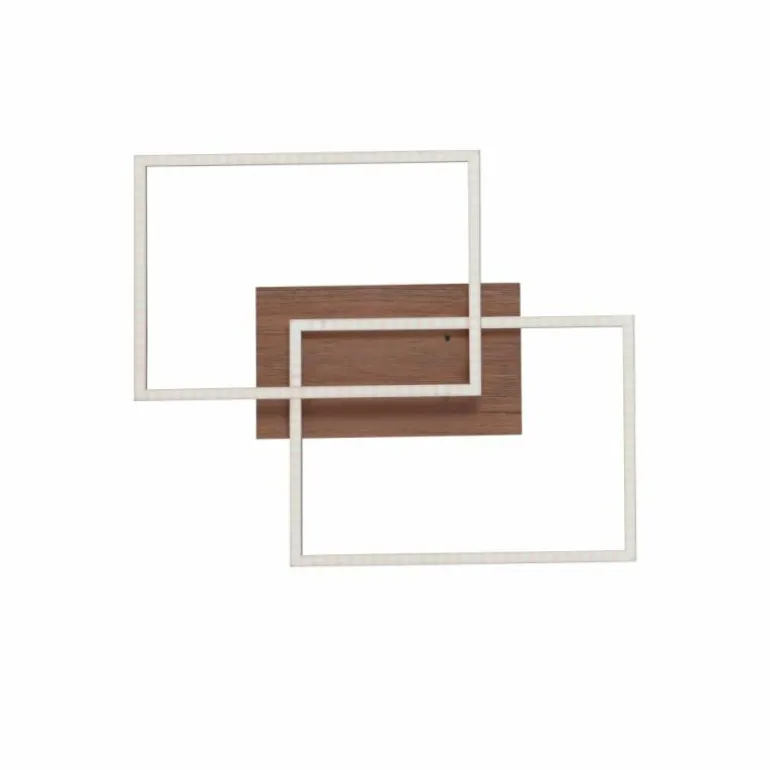 Plafonnier Leuchten-Direkt IVEN LED Bois clair, 2 lumières, Télécommandes