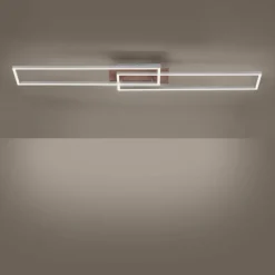 Plafonnier Leuchten-Direkt IVEN LED Bois clair, 2 lumières, Télécommandes