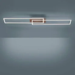 Plafonnier Leuchten-Direkt IVEN LED Bois clair, 2 lumières, Télécommandes