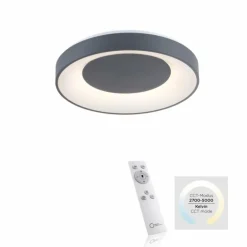 Plafonnier Leuchten-Direkt ANIKA LED Anthracite, 1 lumière, Télécommandes