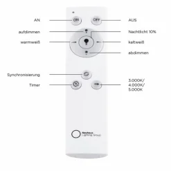 Plafonnier Leuchten-Direkt ANIKA LED Anthracite, 1 lumière, Télécommandes