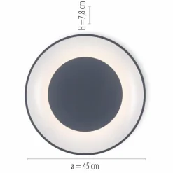 Plafonnier Leuchten-Direkt ANIKA LED Anthracite, 1 lumière, Télécommandes