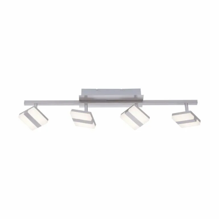 Plafonnier Leuchten-Direkt LOLAsmart-SABI LED Nickel mat, 4 lumières, Télécommandes, Changeur de couleurs