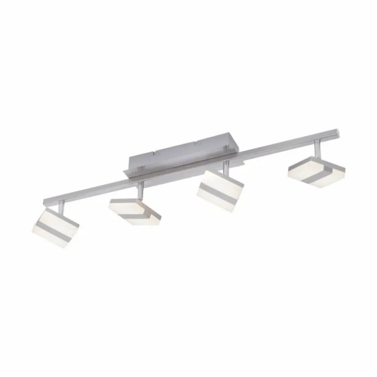 Plafonnier Leuchten-Direkt LOLAsmart-SABI LED Nickel mat, 4 lumières, Télécommandes, Changeur de couleurs