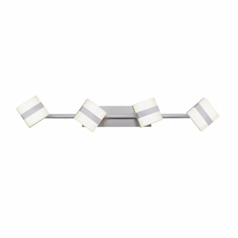Plafonnier Leuchten-Direkt LOLAsmart-SABI LED Nickel mat, 4 lumières, Télécommandes, Changeur de couleurs