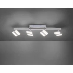 Plafonnier Leuchten-Direkt LOLAsmart-SABI LED Nickel mat, 4 lumières, Télécommandes, Changeur de couleurs