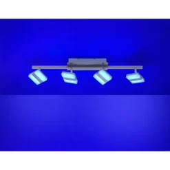 Plafonnier Leuchten-Direkt LOLAsmart-SABI LED Nickel mat, 4 lumières, Télécommandes, Changeur de couleurs