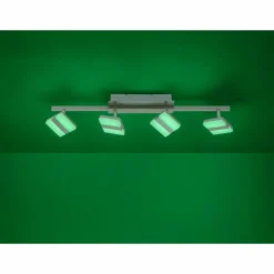 Plafonnier Leuchten-Direkt LOLAsmart-SABI LED Nickel mat, 4 lumières, Télécommandes, Changeur de couleurs