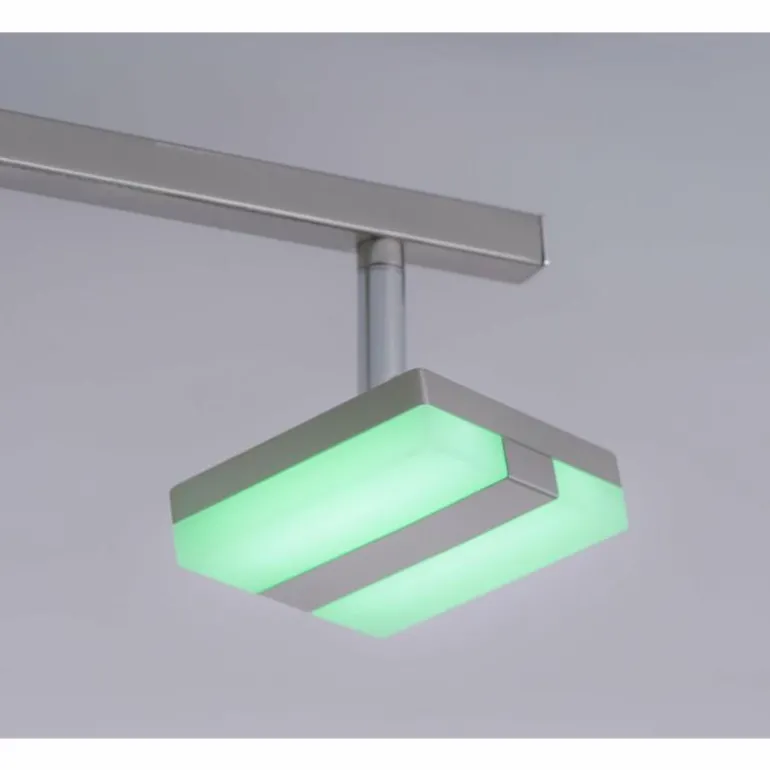 Plafonnier Leuchten-Direkt LOLAsmart-SABI LED Nickel mat, 4 lumières, Télécommandes, Changeur de couleurs