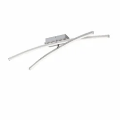 Plafonnier Leuchten-Direkt ALINA LED Acier brossé, 2 lumières, Télécommandes, Changeur de couleurs