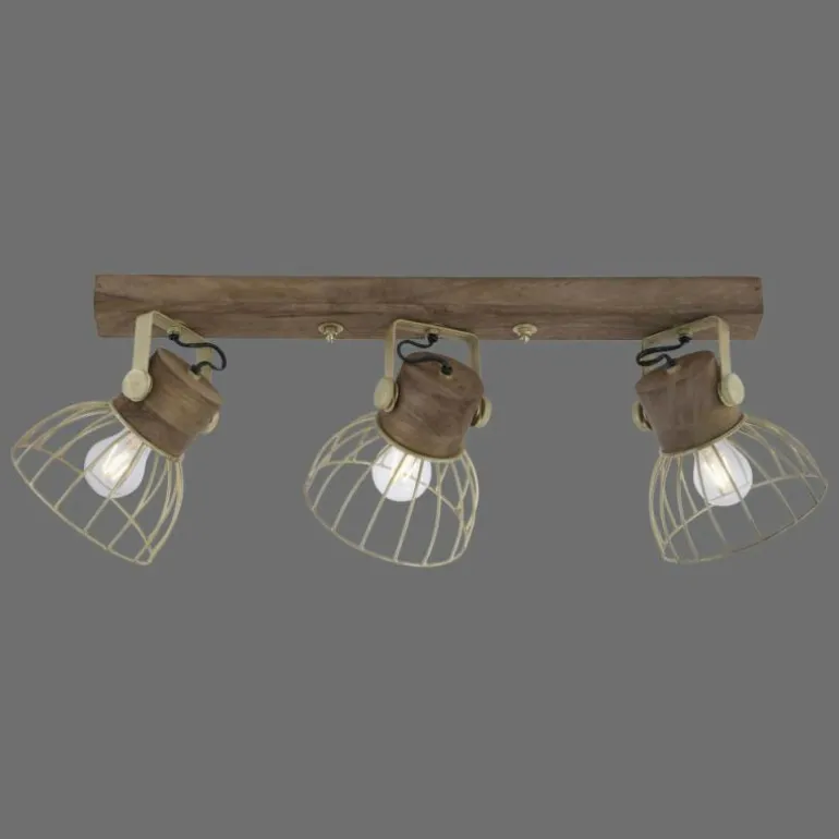 Plafonnier Leuchten-Direkt ALAMI Bois foncé, 3 lumières