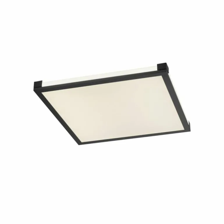 Plafonnier Leuchten-Direkt MARIO LED Noir, 1 lumière, Télécommandes, Changeur de couleurs