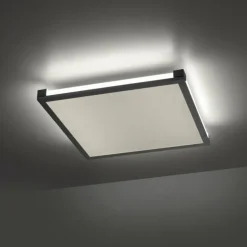 Plafonnier Leuchten-Direkt MARIO LED Noir, 1 lumière, Télécommandes, Changeur de couleurs
