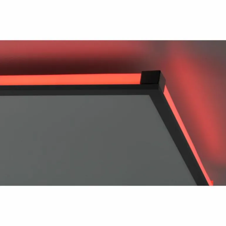 Plafonnier Leuchten-Direkt MARIO LED Noir, 1 lumière, Télécommandes, Changeur de couleurs