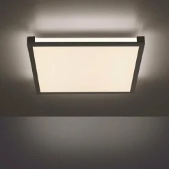 Plafonnier Leuchten-Direkt MARIO LED Noir, 1 lumière, Télécommandes, Changeur de couleurs