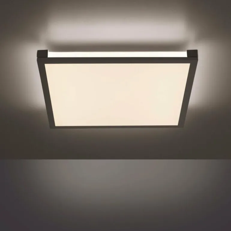 Plafonnier Leuchten-Direkt MARIO LED Noir, 1 lumière, Télécommandes, Changeur de couleurs