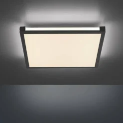 Plafonnier Leuchten-Direkt MARIO LED Noir, 1 lumière, Télécommandes, Changeur de couleurs